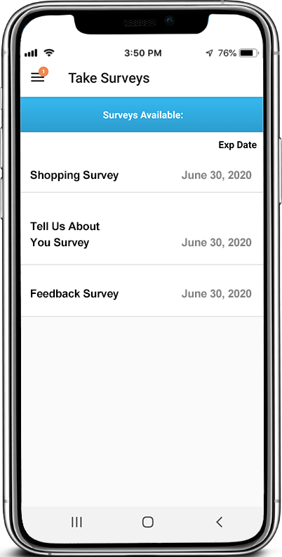 Shopping rewards app survey